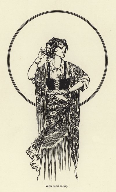 腰に手を当てて 作： René Bull